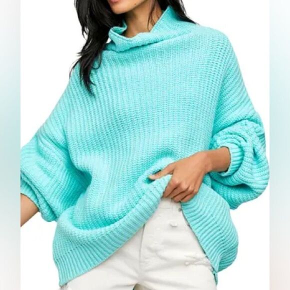 Free People Swim Too Deep Turtleneck Sweater NWT - Picture 1 of 9